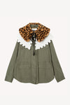 Embroidery and Fur Collar Workwear Jacket