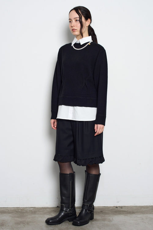 Gabardine Wool-Blended Tailored Shorts