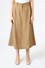 Linen and Cotton Flared Skirt