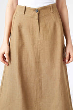 Linen and Cotton Flared Skirt