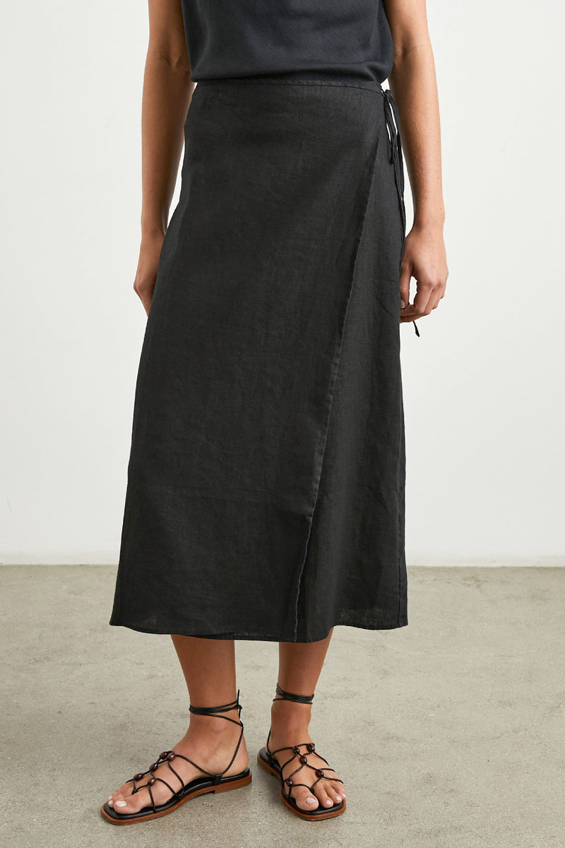 Carly Linen Wrap Skirt