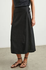 Carly Linen Wrap Skirt