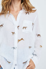 Charli Cheetah Print Linen Shirt