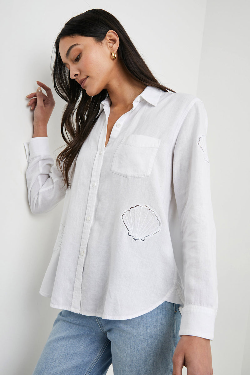 Charli Eyelet Linen Shirt