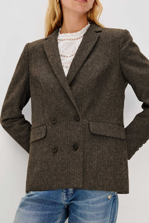 Jac Cotton Herringbone Blazer