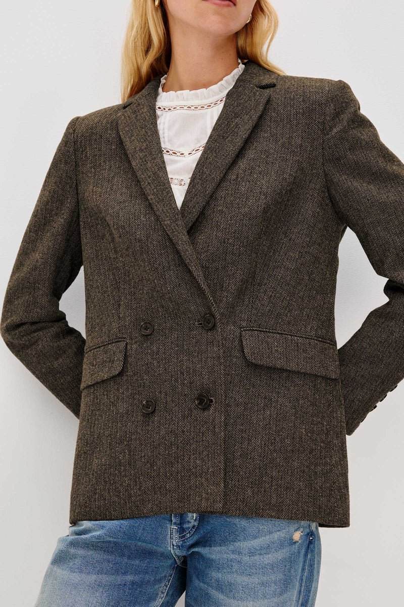 Jac Cotton Herringbone Blazer