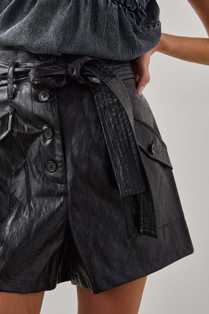 Lisbon Faux Leather Shorts