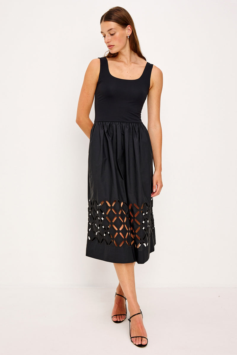 Nadya Poplin and Jersey Dress