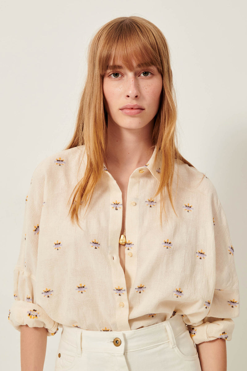 Botenzo Jacquard Cotton Shirt