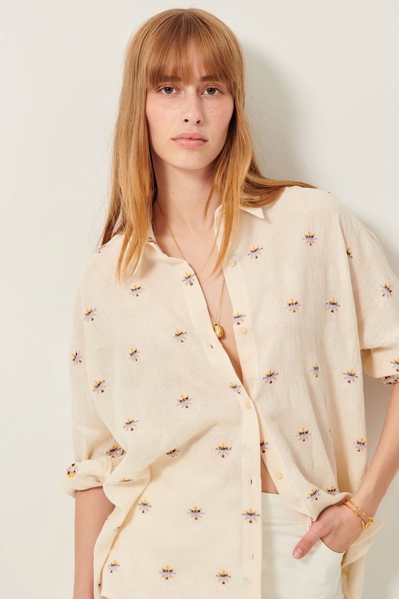 Botenzo Jacquard Cotton Shirt