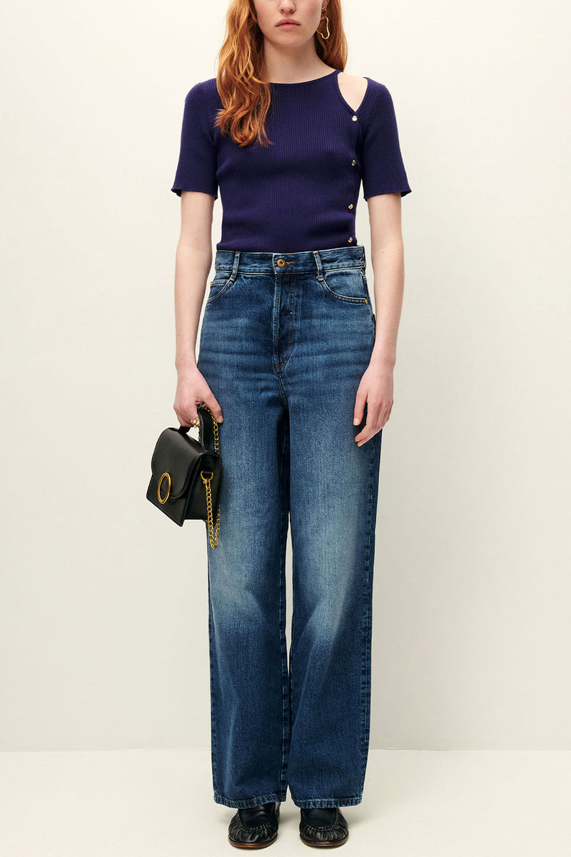 Claro Cotton Rib Knit Top