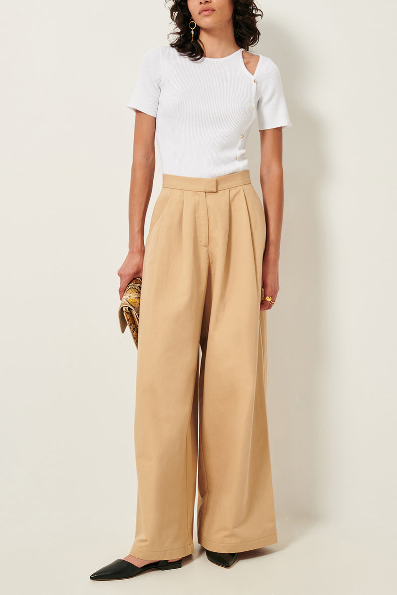 Claro Cotton Rib Knit Top