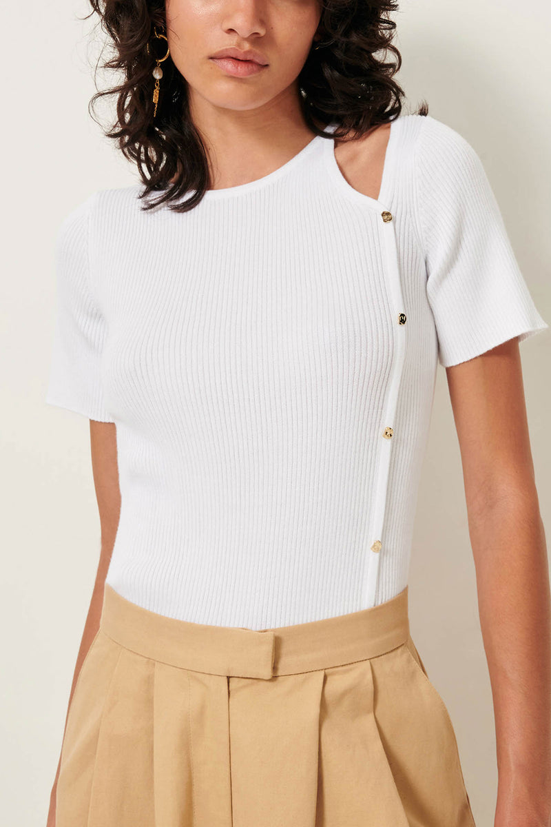 Claro Cotton Rib Knit Top