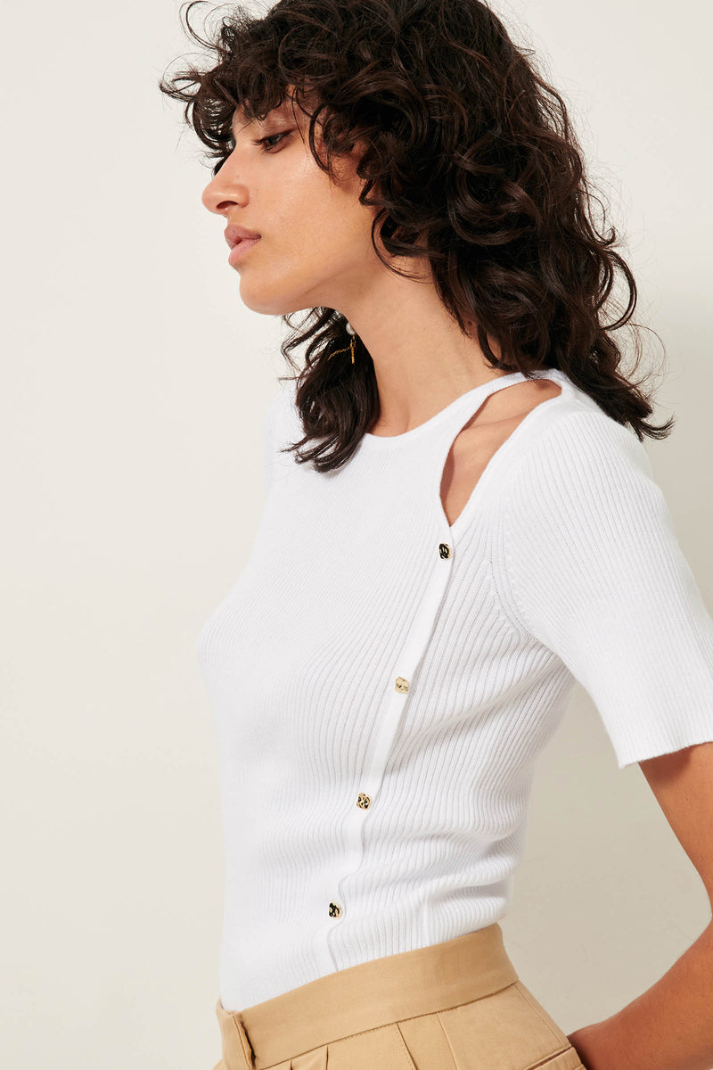 Claro Cotton Rib Knit Top