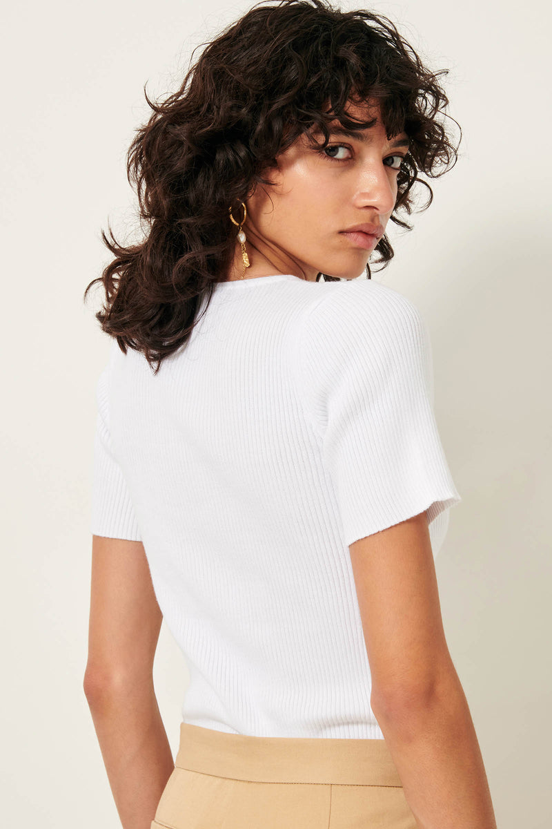 Claro Cotton Rib Knit Top