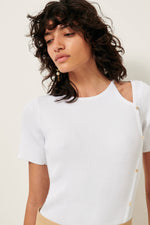 Claro Cotton Rib Knit Top