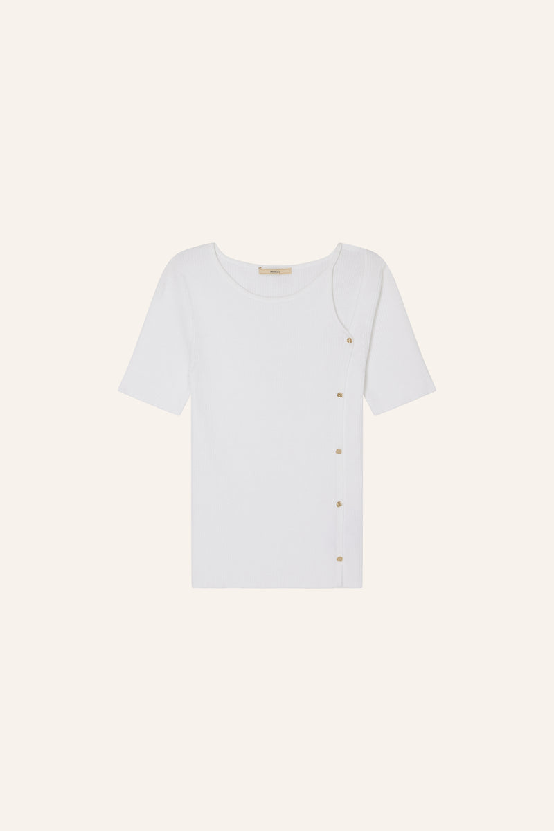 Claro Cotton Rib Knit Top