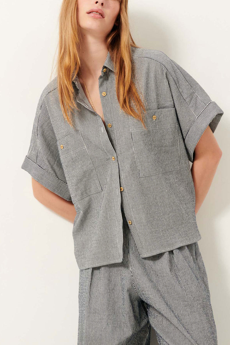 Della Cotton-Blended Seersucker Shirt