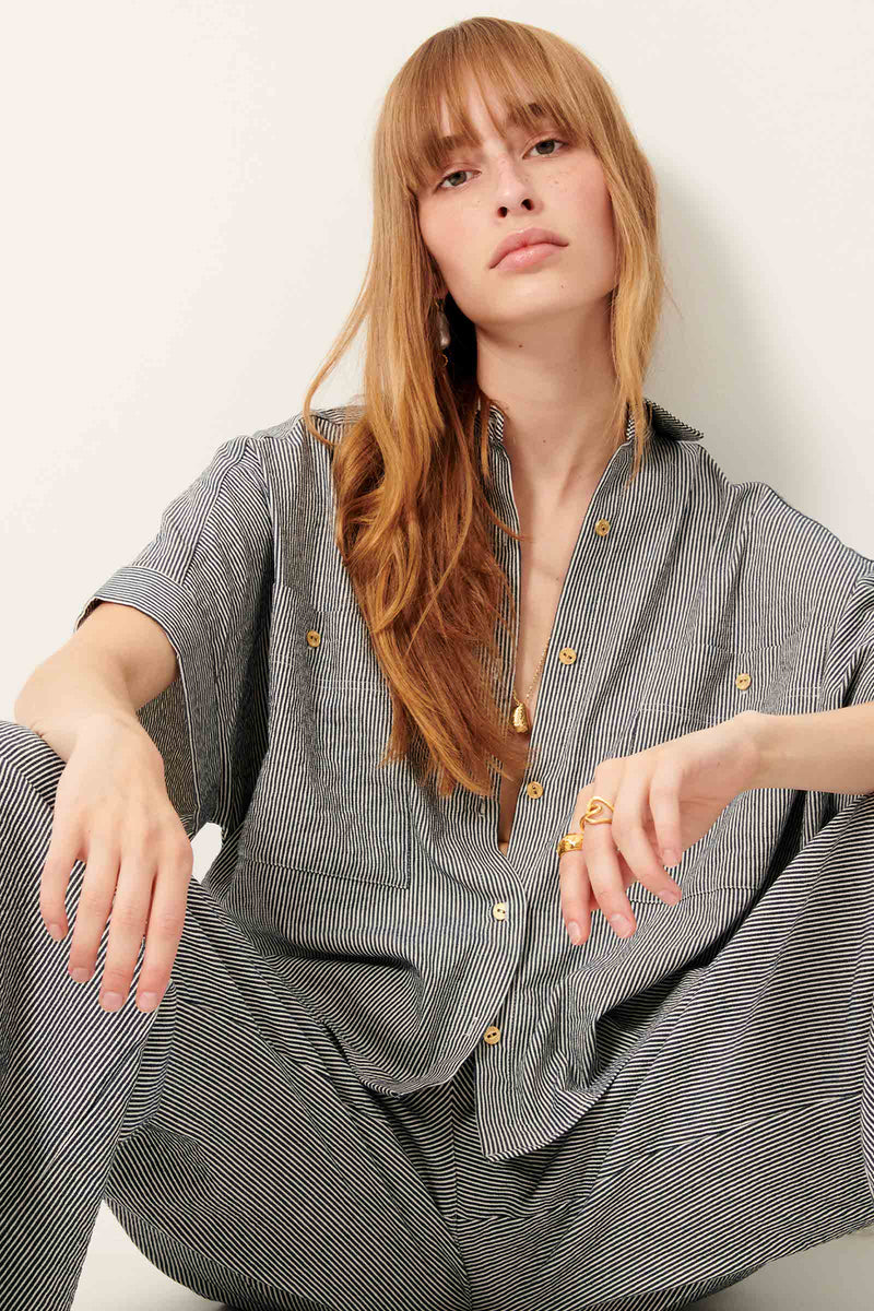 Della Cotton-Blended Seersucker Shirt