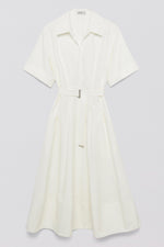 Deanna Cotton-Blended Belted Dress