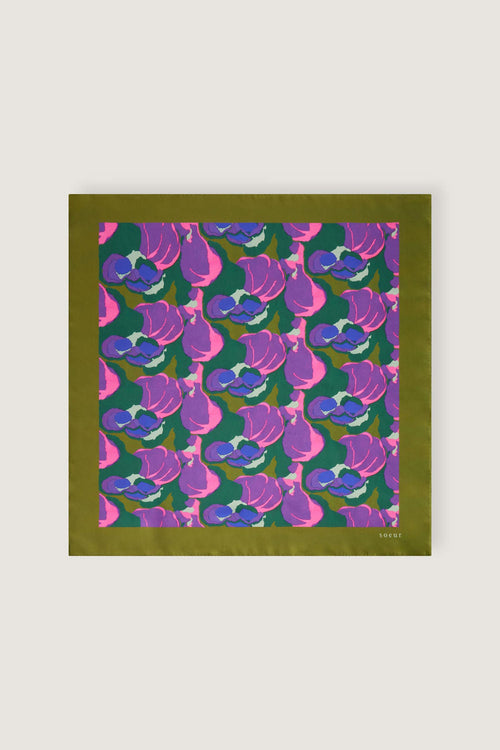 Capucine Floral-Print Silk Scarf