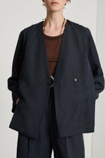 Dandy Linen-Blended Belted Jacket