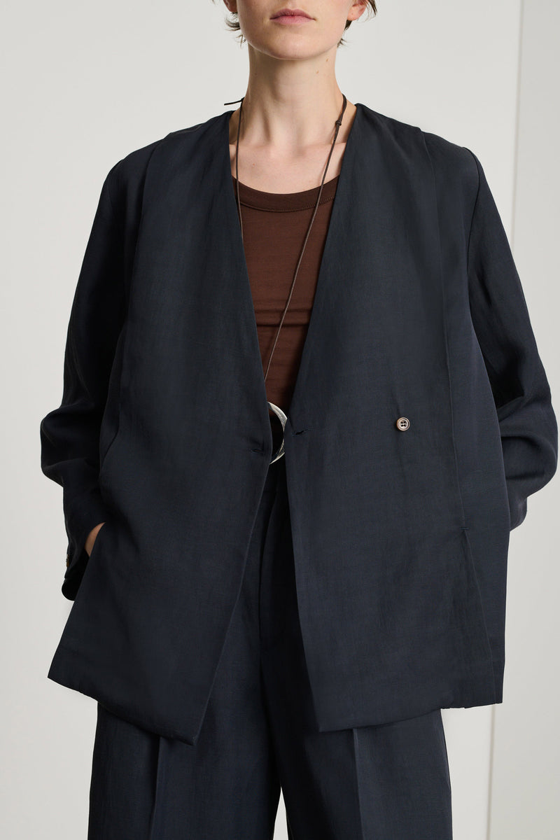 Dandy Linen-Blended Belted Jacket
