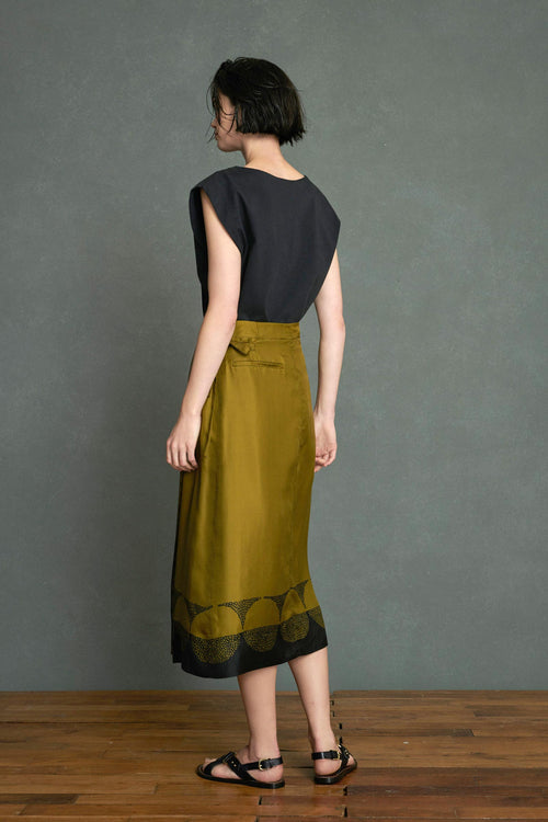 Tensi Printed Silk Skirt