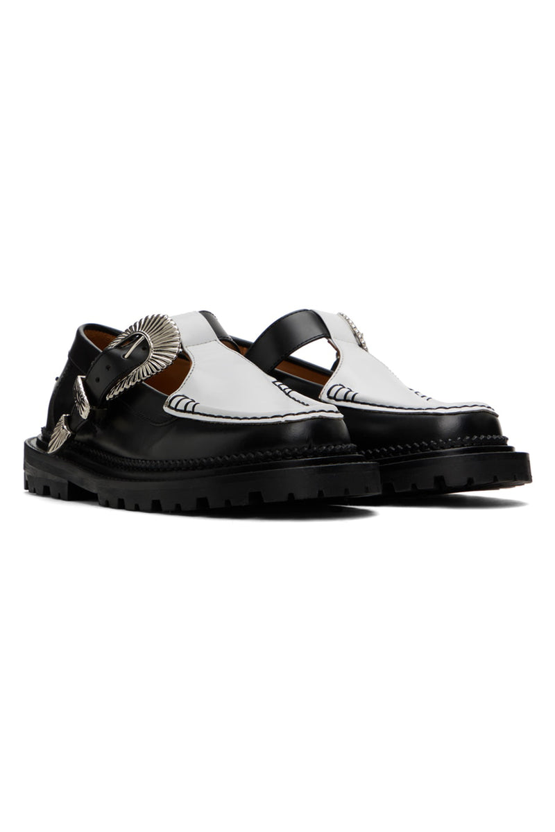 AJ1278 – Metal Buckle Leather Loafers