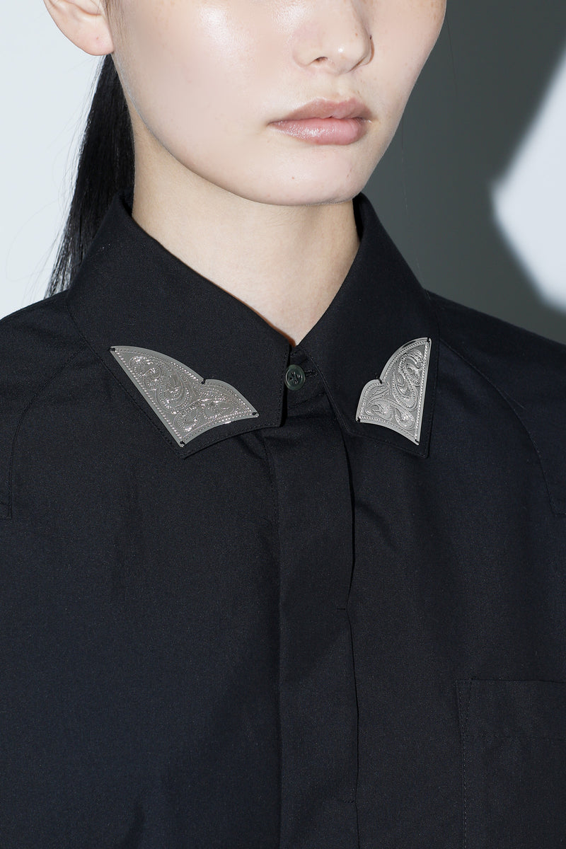 Metal Collar Shirt