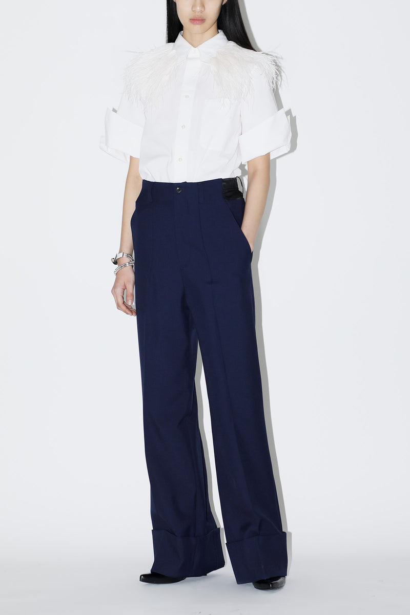 Ox Wool-Blended Pants