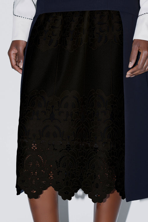 Acetate Twill Lace Skirt