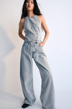 Chios Wide-Leg Denim Pants