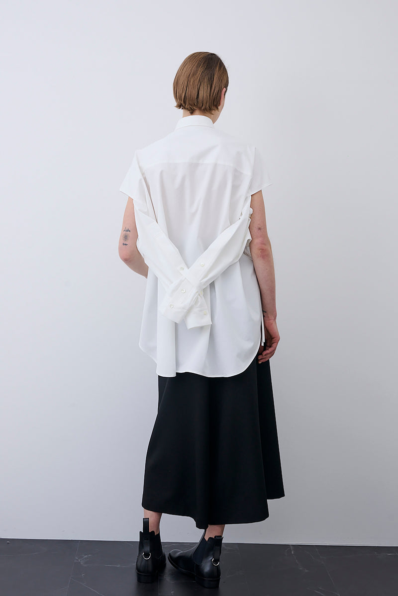 Waist Gathered Cotton Shirt