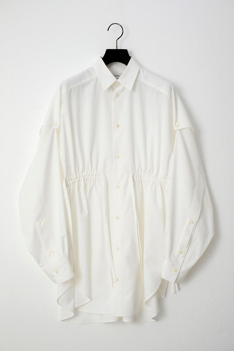 Waist Gathered Cotton Shirt