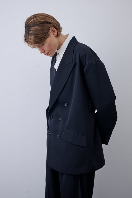 Dropped Shoulder Wool-Blended Jacket