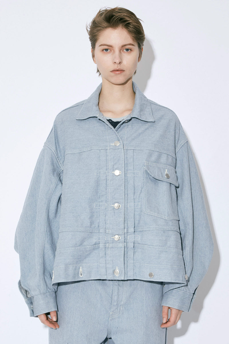 Double-End Recycling Denim Blouson