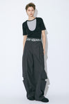 Cotton Suiting Trompe Loeil Pants