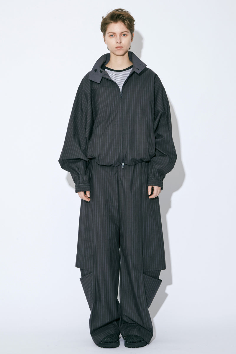 Cotton Suiting Trompe Loeil Pants