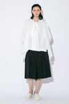 Tropical Wool Mohair Side Tuck Box Culottes