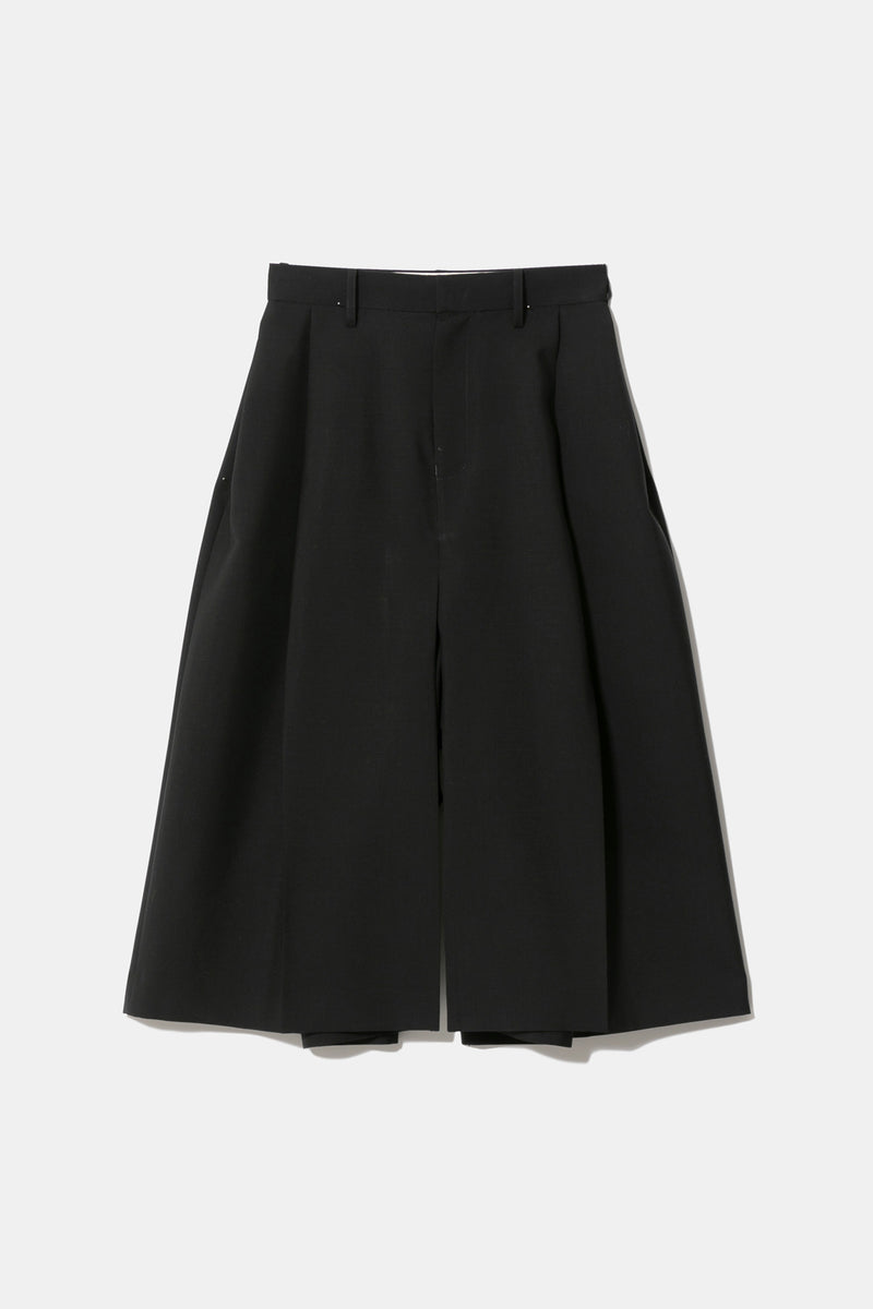 Tropical Wool Mohair Side Tuck Box Culottes