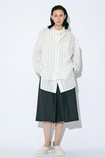 Tropical Wool Mohair Side Tuck Box Culottes