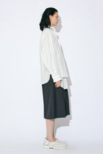 Tropical Wool Mohair Side Tuck Box Culottes