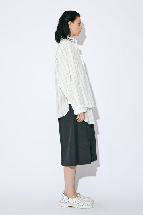 Tropical Wool Mohair Side Tuck Box Culottes
