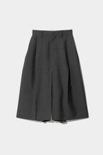 Tropical Wool Mohair Side Tuck Box Culottes