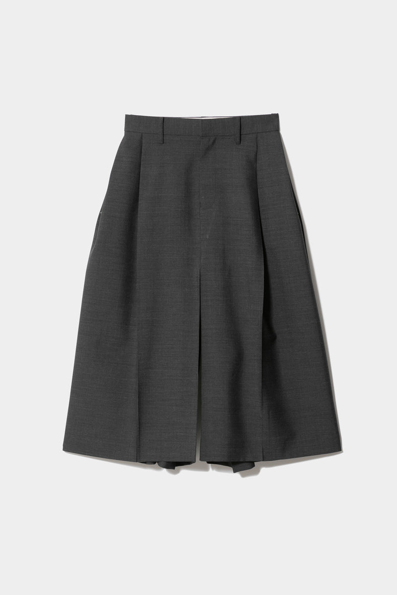 Tropical Wool Mohair Side Tuck Box Culottes