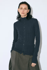 Double Neck Lacey Rib Cardigan