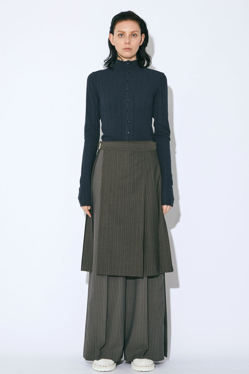 Double Neck Lacey Rib Cardigan