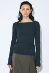 Double Neck Lacey Rib Cardigan