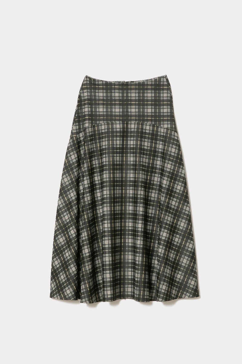 Shadow Check Wool-Blended Skirt